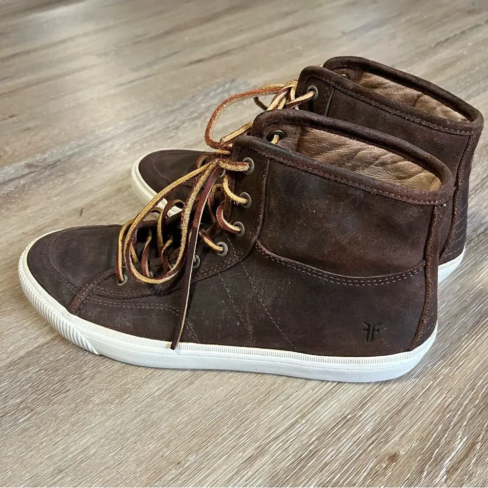 FRYE Mid-Top Brown Suede Sneaker Shoes